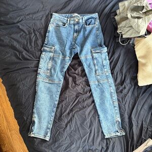 Zara Men's Relaxed Fit Blue Jean Cargos